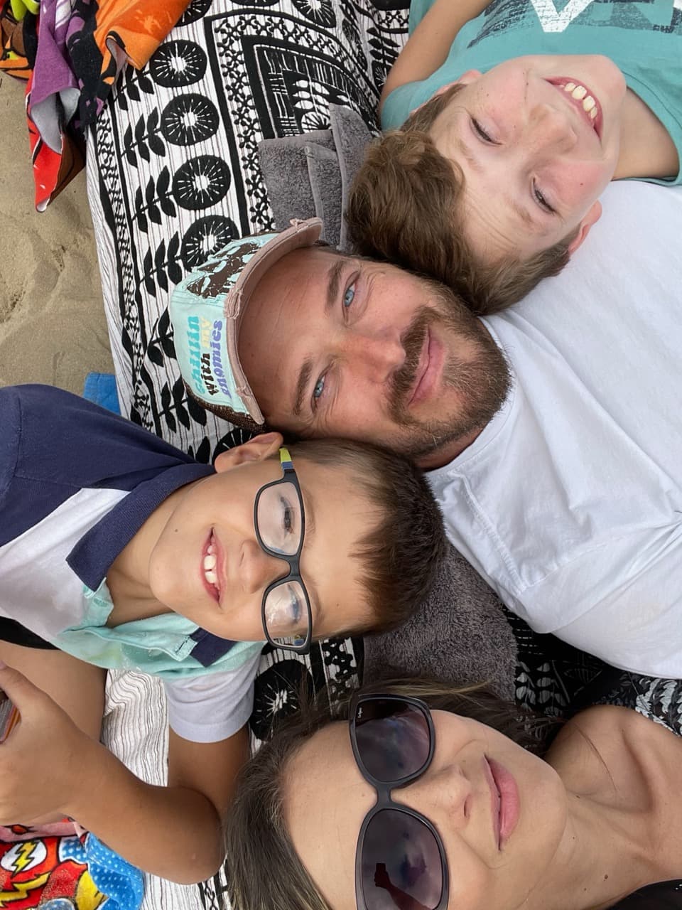 Family relaxing together outdoors